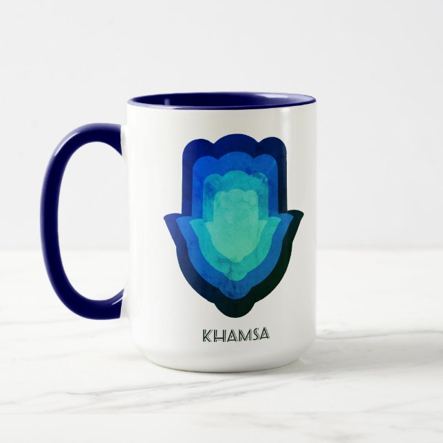 Revisite Caneca Azul Khamsa (Esquerda)