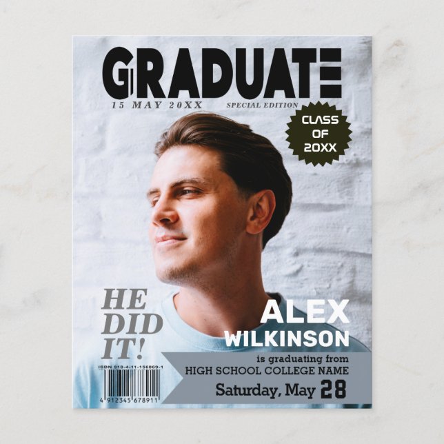 Revista BUDGET Estilo de Capa Anúncio do Grad Guy (Frente)