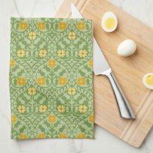 Revival Gótico, Toalha Floral de Cozinha