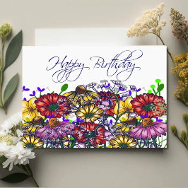 Revolta de Flores Silvestres — Cartão de Aniversár