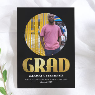 Revolução Anúncio de Foto de Graduação Dourado e