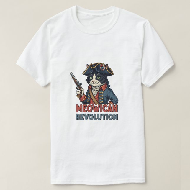 Revolução Meowicana - Camisa Gato Patriótica (Frente do Design)