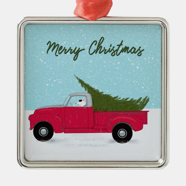 Rex A TV Terrier Feliz Ornamento de Natal (Frente)