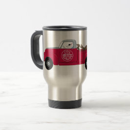 Rex e sua caneca de viagem vermelha