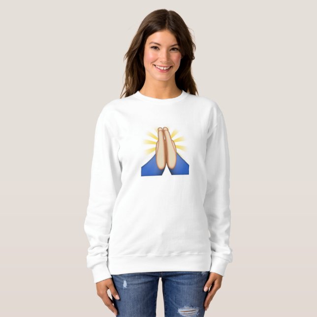 rezando a camiseta das mulheres emoji (Frente Completa)
