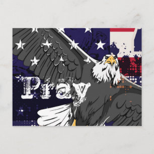 Rezar - Bandeira Americana e Águia Cartão Postal