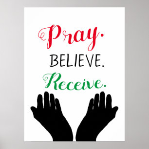 Reze para acreditar em receber Poster de inspiraç