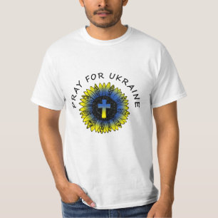 Reze pela Ucrânia Girassol e Camiseta Cruzada