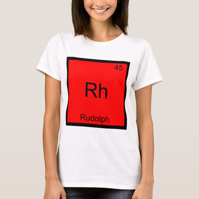 Rh - Camiseta do Símbolo do Elemento de Química Di (Frente)