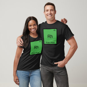 Rh - Robin Hood Camiseta do Símbolo do Elemento de