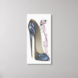Rhapsody em Blue Stiletto Calçado Art Canvas Print