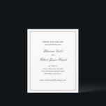 Rhianna Traditional Wedding Salvar Data<br><div class="desc">O casamento estilo tradicional salva a data com um design simples e mínimo com seus nomes em um roteiro elegante e os detalhes do evento em uma fonte serif clássica.</div>