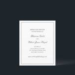 Rhianna Traditional Wedding Salvar Data<br><div class="desc">O casamento estilo tradicional salva a data com um design simples e mínimo com seus nomes em um roteiro elegante e os detalhes do evento em uma fonte serif clássica.</div>