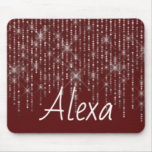 Rhinestone Bling com Nome Mouse Pad