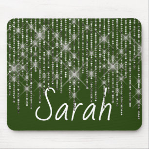 Rhinestone Bling com Nome Mouse Pad