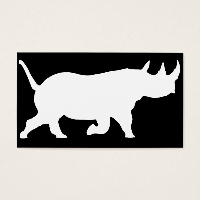 Rhino Silhouette, virado para a direita, Fundo pre (Frente)