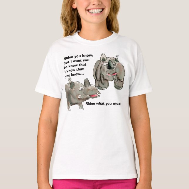 Rhino Você Conhece Roupa de Camisa Personalizada (Frente)