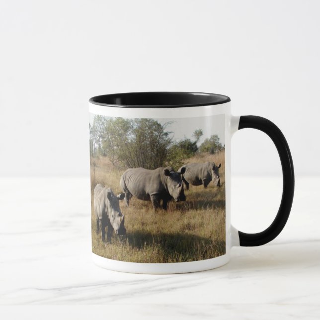 Rhinos brancos na caneca de Sabi Sabi (África do (Direita)