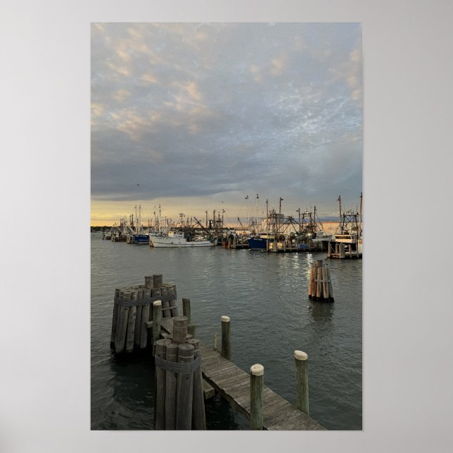 Rhode Island Boats at Sunset Poster (Frente)