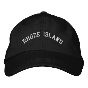 Rhode Island bordado Boné ajustável preto