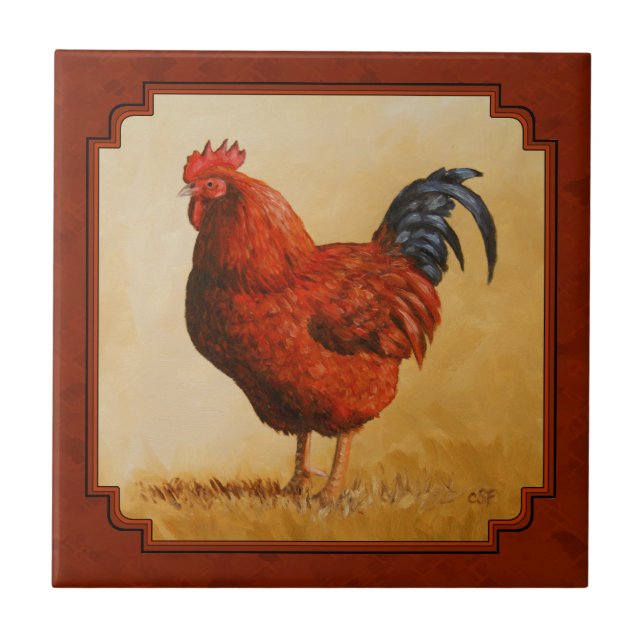 Rhode Island Chicken Red Background (Frente)