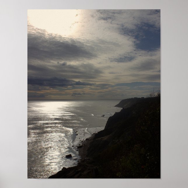 Rhode Island Cliffside Ocean Waterscape Poster (Frente)