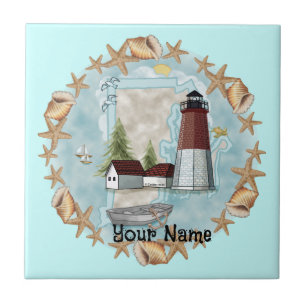 Rhode Island concha azulejo de farol