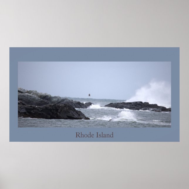 Rhode Island Ocean Waves Poster (Frente)
