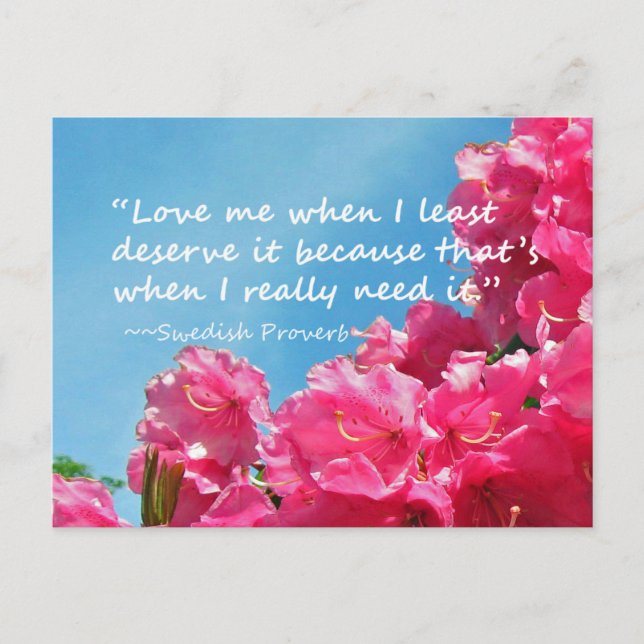 Rhododendron com Cartão Postal Sueco (Frente)