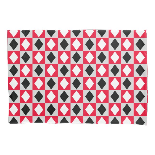 Rhombus Diamond Geométrico Branco Vermelho Negro (Frente)