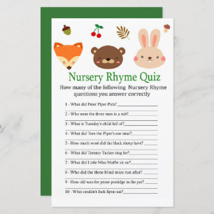 Rhyme Quiz baby showergame