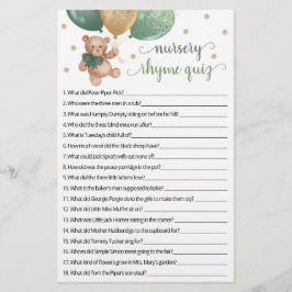 Rhyme Rhyme jogo Chá de fraldas de jogo Teddy Bear