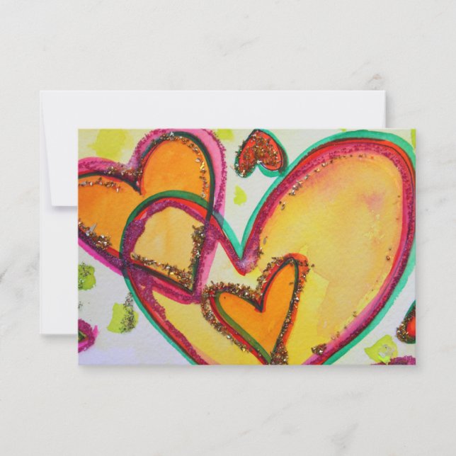 Ria Corações Ligue Pequeno Convite ou Convide (Frente)