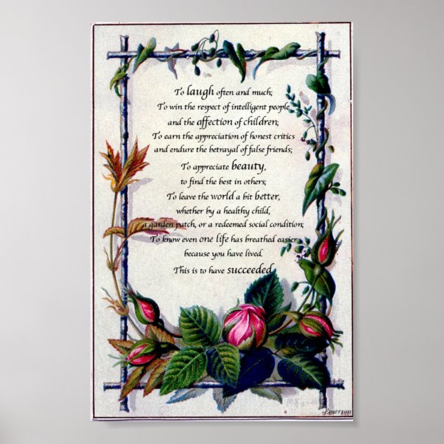 "Ria Muitas Vezes" Emeerson Poster ou Impressão (Frente)