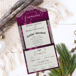 Ribbon & Lace Gettin' Hitched - Ameixa