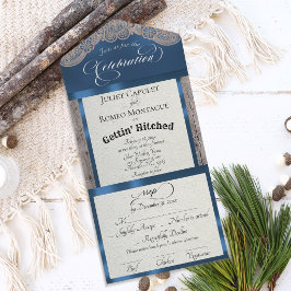 Ribbon & Lace Gettin 'Hitched - Azul