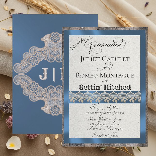 Ribbon & Lace Gettin 'Hitched - Azul (Criador carregado)