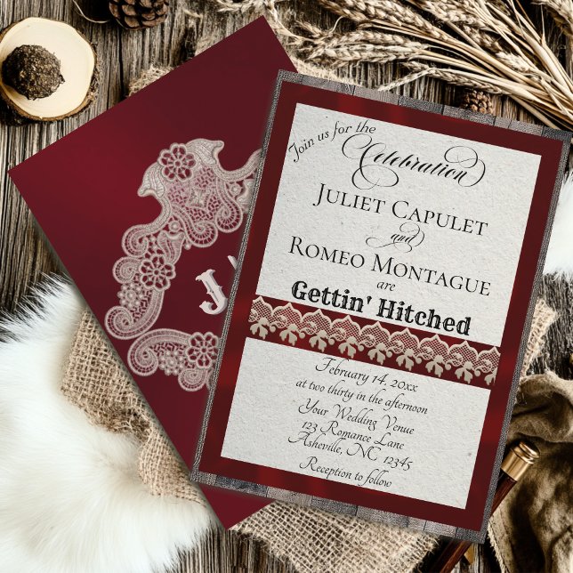 Ribbon & Lace Gettin 'Hitched - Borgonha (Criador carregado)