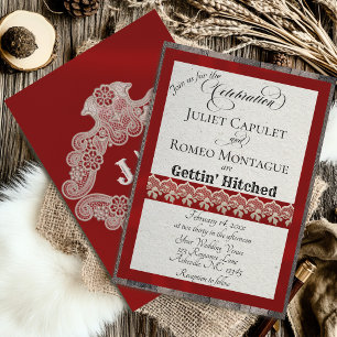 Ribbon & Lace Gettin 'Hitched - Vermelho
