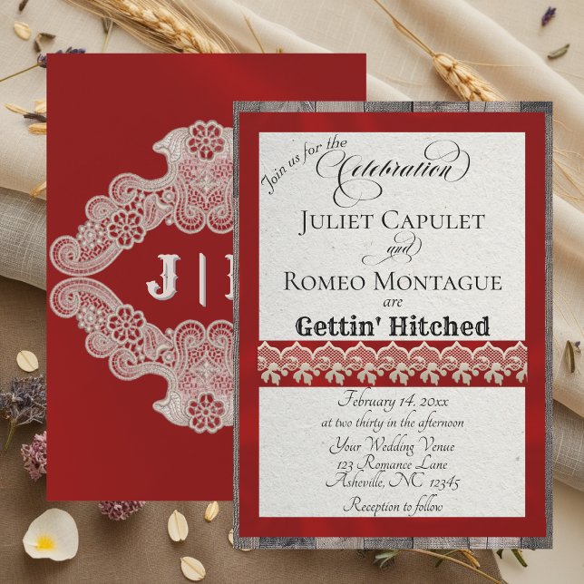 Ribbon & Lace Gettin 'Hitched - Vermelho (Criador carregado)
