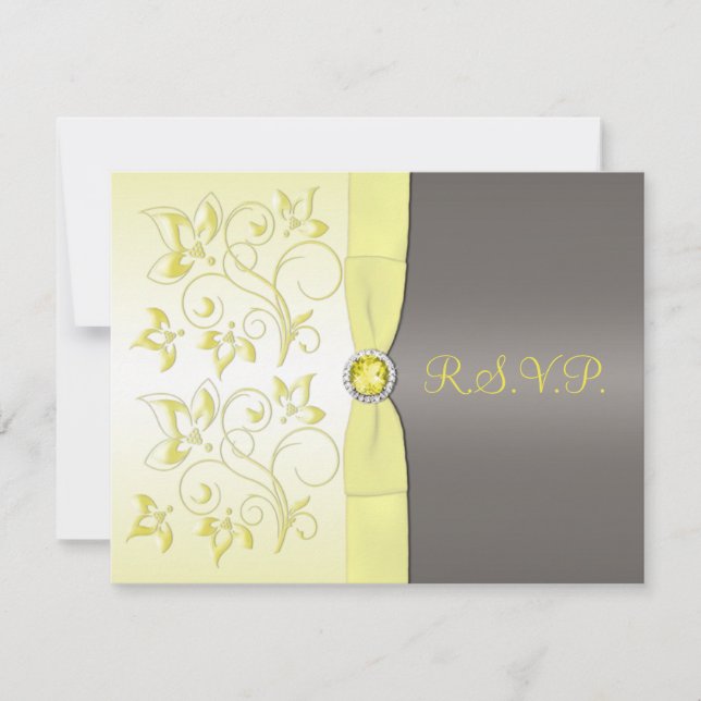 RIBBON Yellow, Cinza Placa RSVP Floral (Frente)