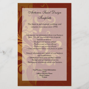 Rich Brick Red/Dourado Swirl Program Menu ou Flyer