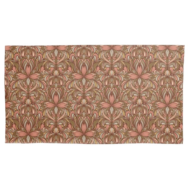 Rich Clay Art Nouveau Floral King Caso Travesseiro (Frente)