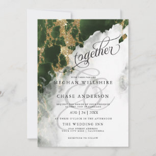 Rich Emerald Green Watercolor Geode BarefootBride
