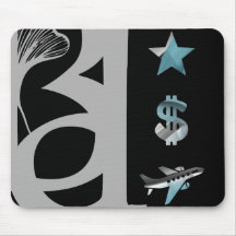 RICH Mousepad Tendência Arte Abstrata Oceano Azul