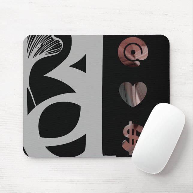 RICH Mousepad Trend Abstrato Art Black Powdery (Com mouse)