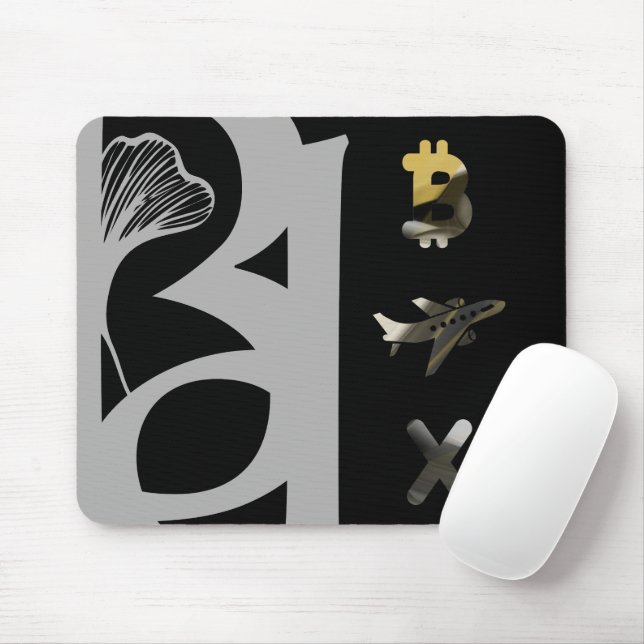 RICH Mousepad Trend Abstrato Art Black White (Com mouse)