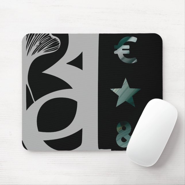 RICH Mousepad Trend Abstrato Art Black White Green (Com mouse)