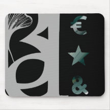 RICH Mousepad Trend Abstrato Art Black White Green