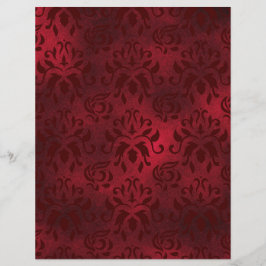 Rich Red Damask Scrapbook Paper